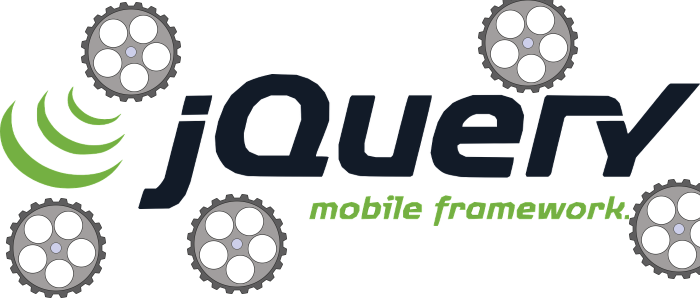 Das Logo von jQuery mit einigen Zahnrädern.