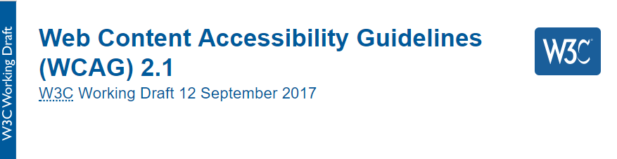 Screenshot: WCAG 2.1 Working Draft vom 12. September 2017