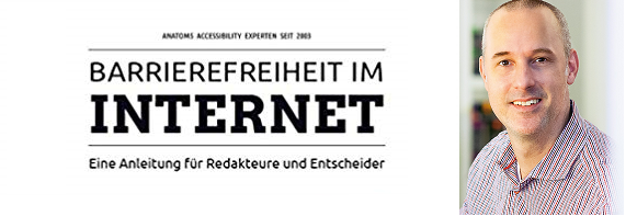 Kopfzeile des Buchs Barrierefreiheit im Internet und Profilfoto Jörg Morsbach